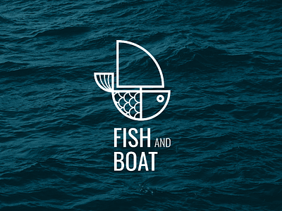 Fish and Boat boat fish logo modern simple