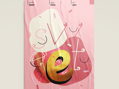 word SWEET candy poster sweet type