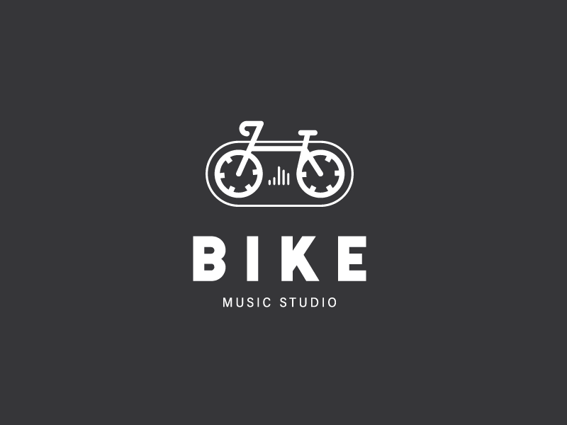 Logo concept for music studio bike cassette sound music logo