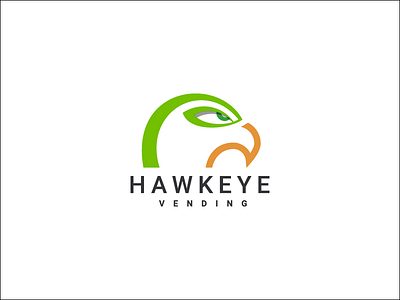 Logo for organic food vending machine eye geometric hawk leaf logo