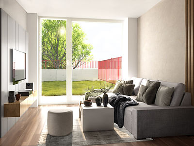 Room - light and clean 3d interior render visualisation vray