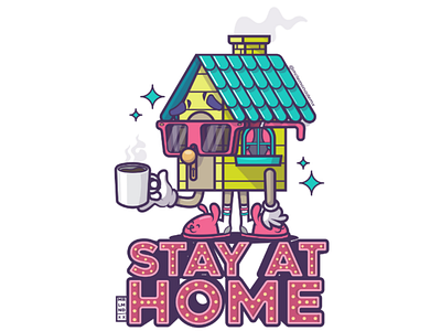 Stay at home casa casita coffee glasses home house stay at home vector