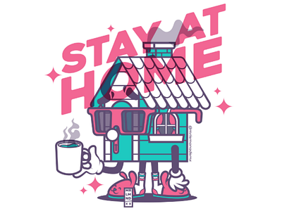 Stay at home 4 cafe casa casita coffee glasses home house safe stay at home vector