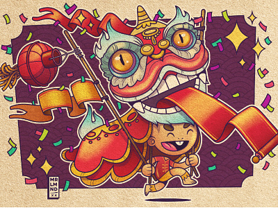 Lion Dance affinitydesigner celebration character china new year chinese chinese new year costume dance holiday illustration illustrator ipad kid lion lion dance vector