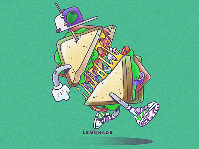 Lunch time! character cheese cheesy comida eat emparedado food illustration sandwich yommi