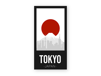 Mt. Fuji and Tokyo skyline badge branding design graphic design logo vector