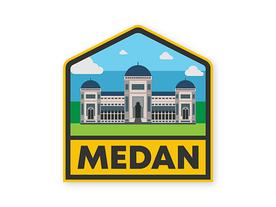 Medan City Badge badge design flat graphic design icon illustration logo vector