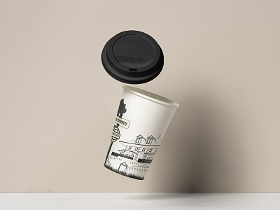 Coffee Cup Design for local coffee shop art direction coffee creative direction cup design design graphic design illustration illustrator monochrom