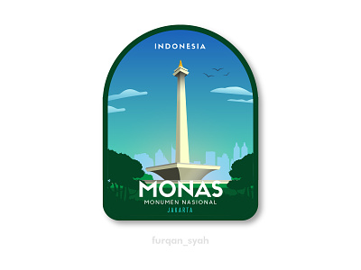 Monas Badge Design art direction badge badgedesign creative direction design flat illustration indonesia logo vector