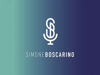 SB - Simone Boscarino brand identity dj logo microphone monogram music symbol