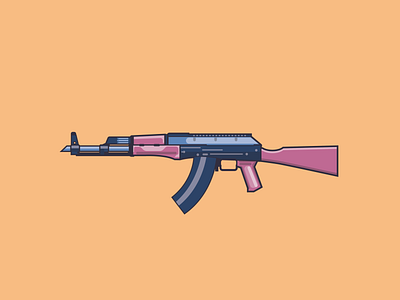 Gun adobe illustrator branding design flat icon logo model vector