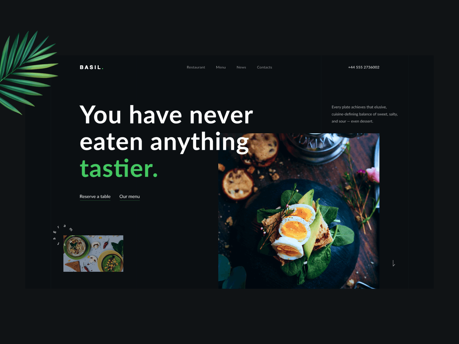 Restaurant Web UI Design animation black concept design food interface minimalism ui