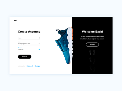 Nike – UI concept – Sign Up & Sign In