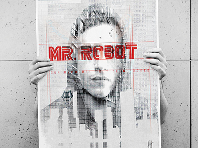 Mr. Robot Poster digital art graffiti graphic design street art