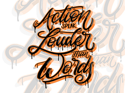 Action Speak Louder Than Words affinity designer design handlettering illustration logo design typography vector