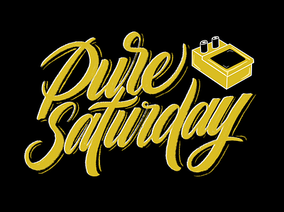 Pure Saturday branding clean design handlettering lettering logo logo design typography