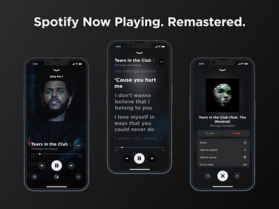 Spotify Now Playing Redesigned app app design apple music design music redesign concept spotify ui ux