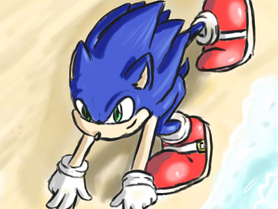 On your mark blue fan art hedgehog illustration sketch sonic video games