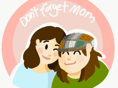 Don’t forget mom! cute icon illustration lineless mom mother