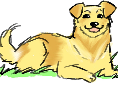 Goldie boy animals cute dogs illustration