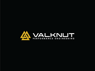 Valknut Performance Logo mark + type design graphicdesign icon lettermark logo logomark mark modern monogram symbol type