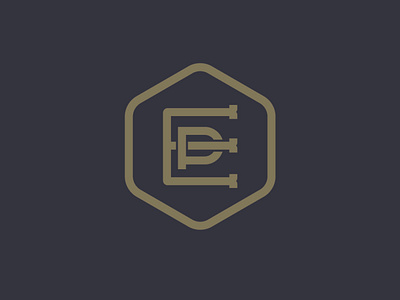 E + P monogram badge