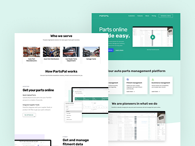 PartsPal Landing page assets brand landing page showcase ui ui design web design webflow