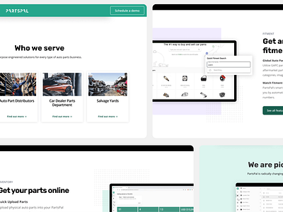 PartsPal Landing page branding design landing page redesign startup ui web design webflow websites