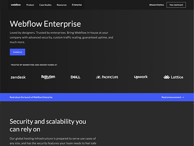 Webflow Enterprise page - Rebuilt in Webflow