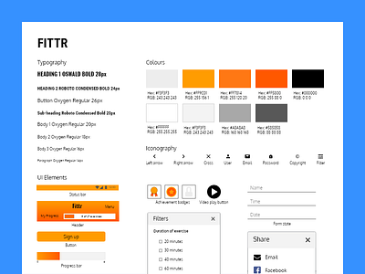 Style Guide Fittr app