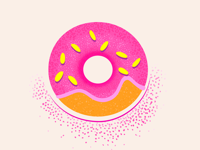 Donut stop-motion aftereffects animation art donut graphicdesign illustration illustrator motiondesign motiongraphics particles stop motion stop motion tasty texture textured