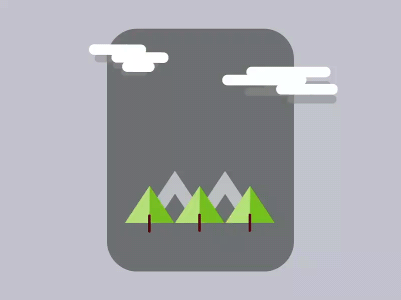 Moving Mountains clouds gif interaction motion design mountain nature sunshine trees