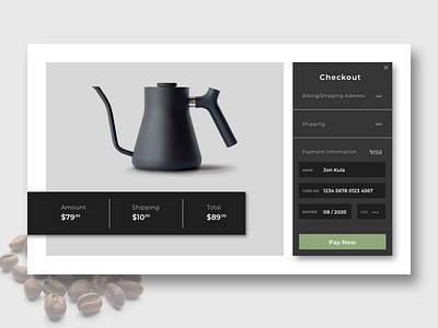 Daily UI Challenge #002 Credit Card Checkout 002 checkout coffee daily design daily ui e commerce interface kettle payment ui design