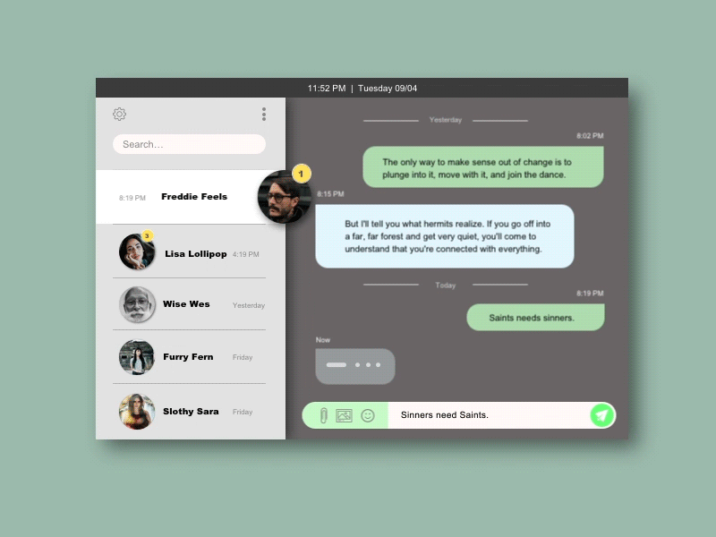 Daily UI Challenge #013 Direct Messaging by Jon Kula on Dribbble