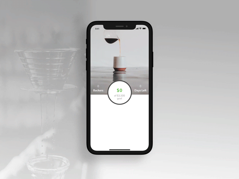 Daily UI Challenge #32 Crowdfunding campaign 032 animatedgif animation coffee crowdfunding dailyui dailyui032 interaction animation