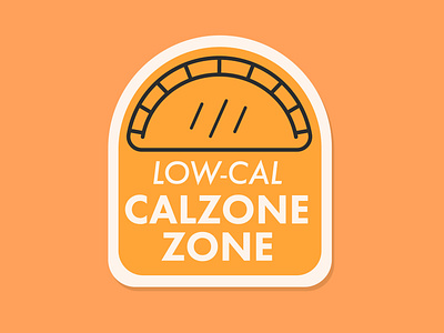 Low-Cal Calzone Zone badge illustration vector