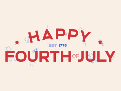 Fourth of July illustration typography vector