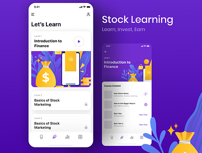 Invest Earn and Learn By Falsah app design icon illustration uiux ux