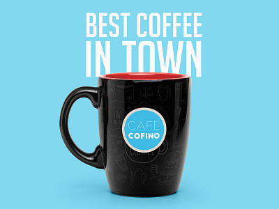Best Coffee in town branding cafecofino design flat illustration typography