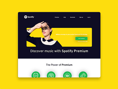 Spotify Redesign Dribble app branding design flat icon india minimal typography ui ux web website