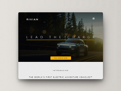 Rivian website re-design branding design redesign rivian uiux website concept website design xd