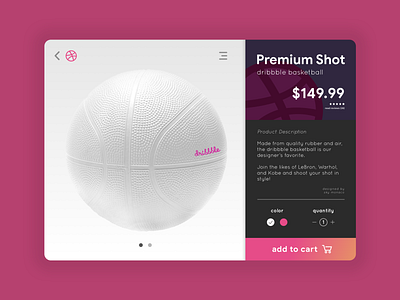 Product Page! Premium Dribbble Ball – Day 012 branding creative dailyinspiration dailyui design digitaldesign dribbble flat inspiration interface minimal mobiledesign product prototype ui userexperience ux uxui vector web