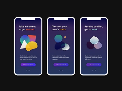 Onboarding • Trait Assessment App • Day 023 app branding creative dailyinspiration dailyui design digitaldesign flat inspiration interface minimal mobile mobiledesign prototype ui userexperience ux uxui vector web