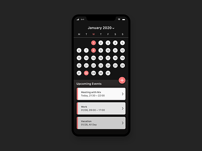 Dark Calendar • Concept App • Day 038