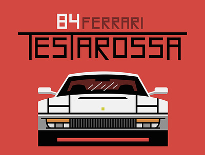 '84 Ferrari Testarossa car ferrari geometric art graphic desgin illustration minimalist simple design vector