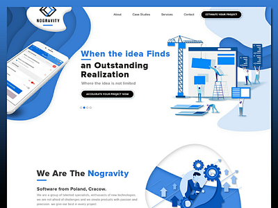 NOGRAVITY Website Design Concept branding build building gravity illustration logo concept logo design new logo ui website website design