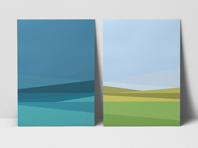 FLAT LANDSCAPES colors colours flat geometric graphic illustration landscpae minimal poster print