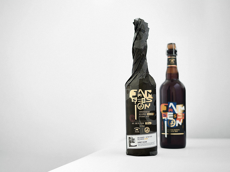 Limited Edition Beer Jam Session Label Design brewery typography design typeface typography bottle packaging design packaging label beer packaging design beer packaging beer label beer