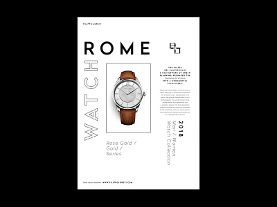 Poster for Filippo Loreti watches brand branding fashion identity logo logotype minimal poster typography watches