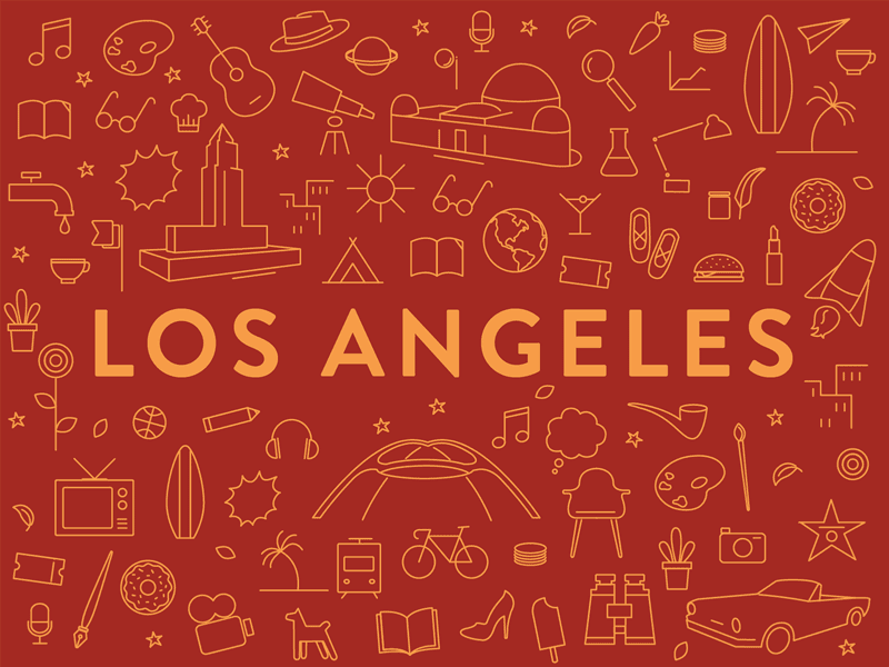 Los Angeles Icon Set color icon iconography illustration